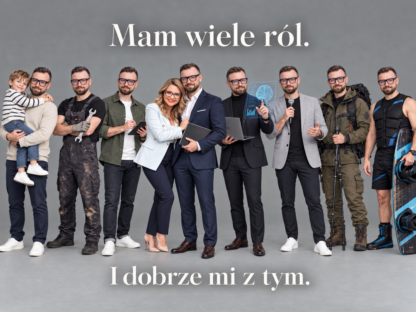 Kamil Świątek w wielu rolach, razem z żoną Julią. Mam wiele ról. I dobrze mi z tym.